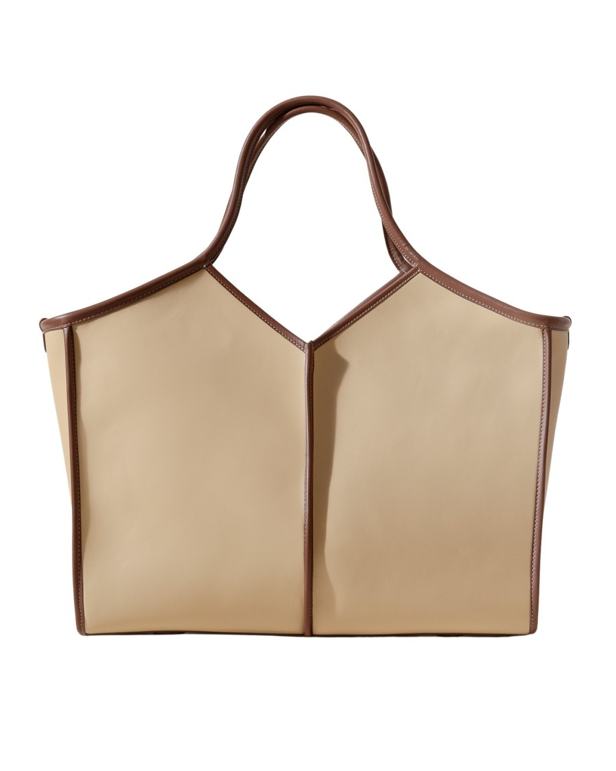 Hereu Geometric Tote Bag In Fine Calf Leather