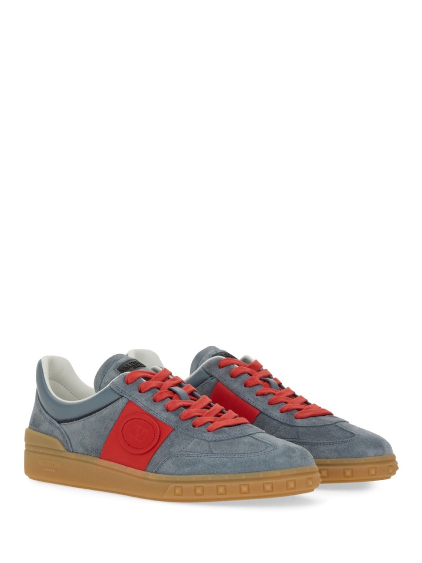 Valentino Garavani Men Upvillage Low Top Sneaker In Split Leather And Calfskin Nappa Leather