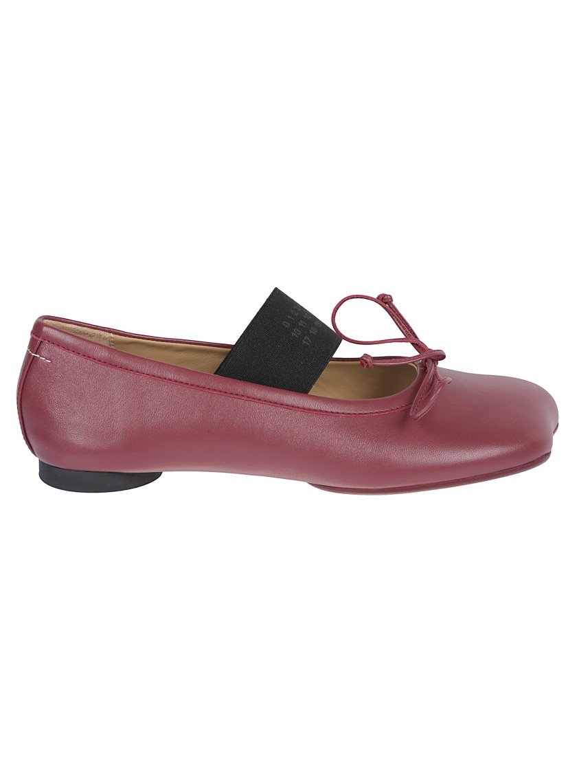 Mm6 Maison Margiela Mm6 By Maison Margiela Ovine Leather Ballet Shoe In Burgundy
