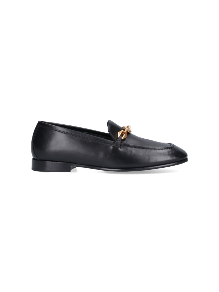 Jimmy Choo "diamond Tilda" Loafers In Black Hammered Leather