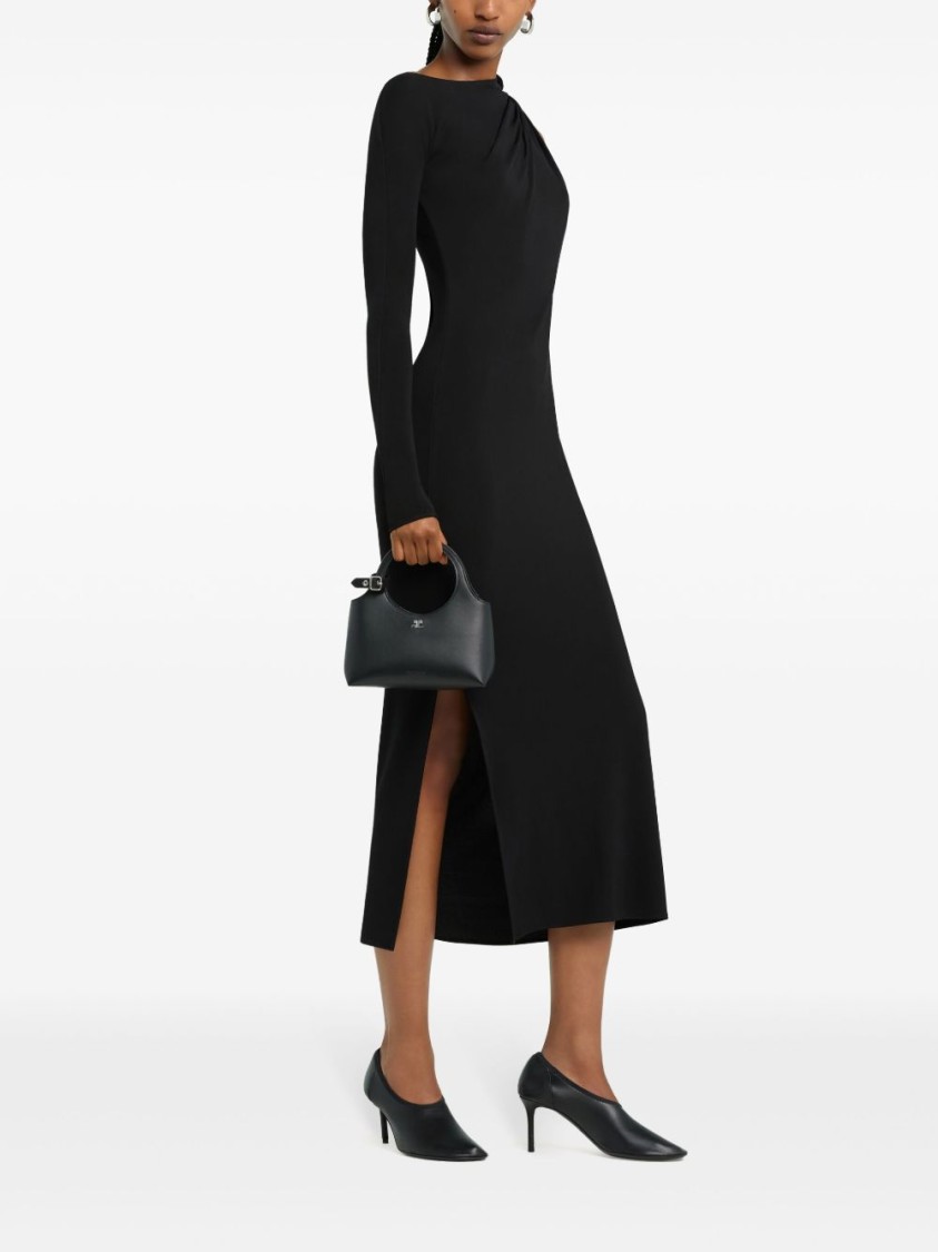 Courrèges Sleek Black Handbag With Adjustable Strap