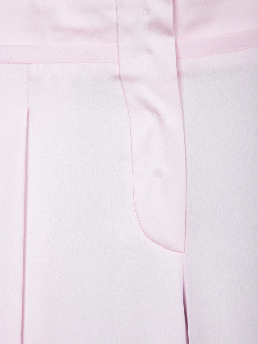 Shop Genny Palazzo Cut Pink Satin Trousers
