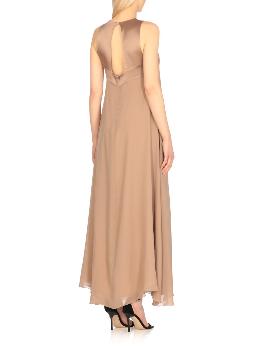 Antonelli Round-neck Sleeveless Dress In Brown