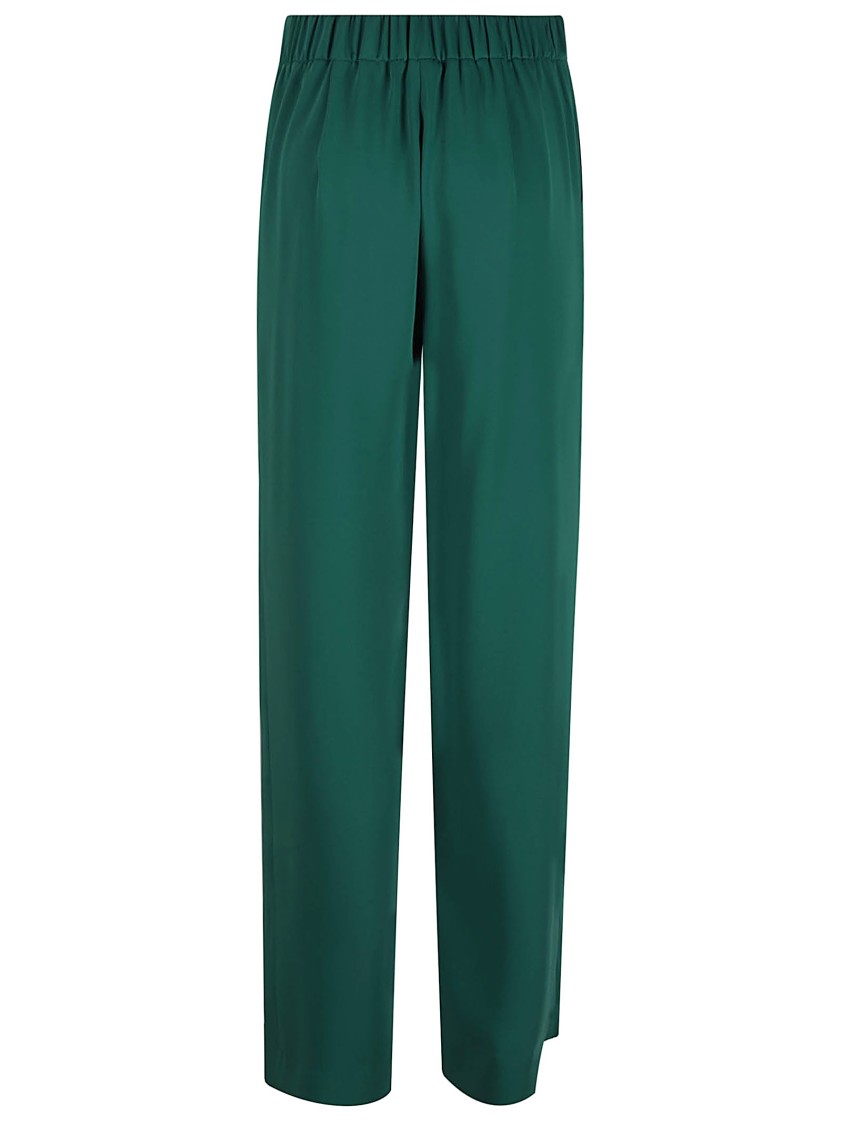 P.a.r.o.s.h . Straight-leg Trousers With Elasticated Waistband And Smooth Finish In Green