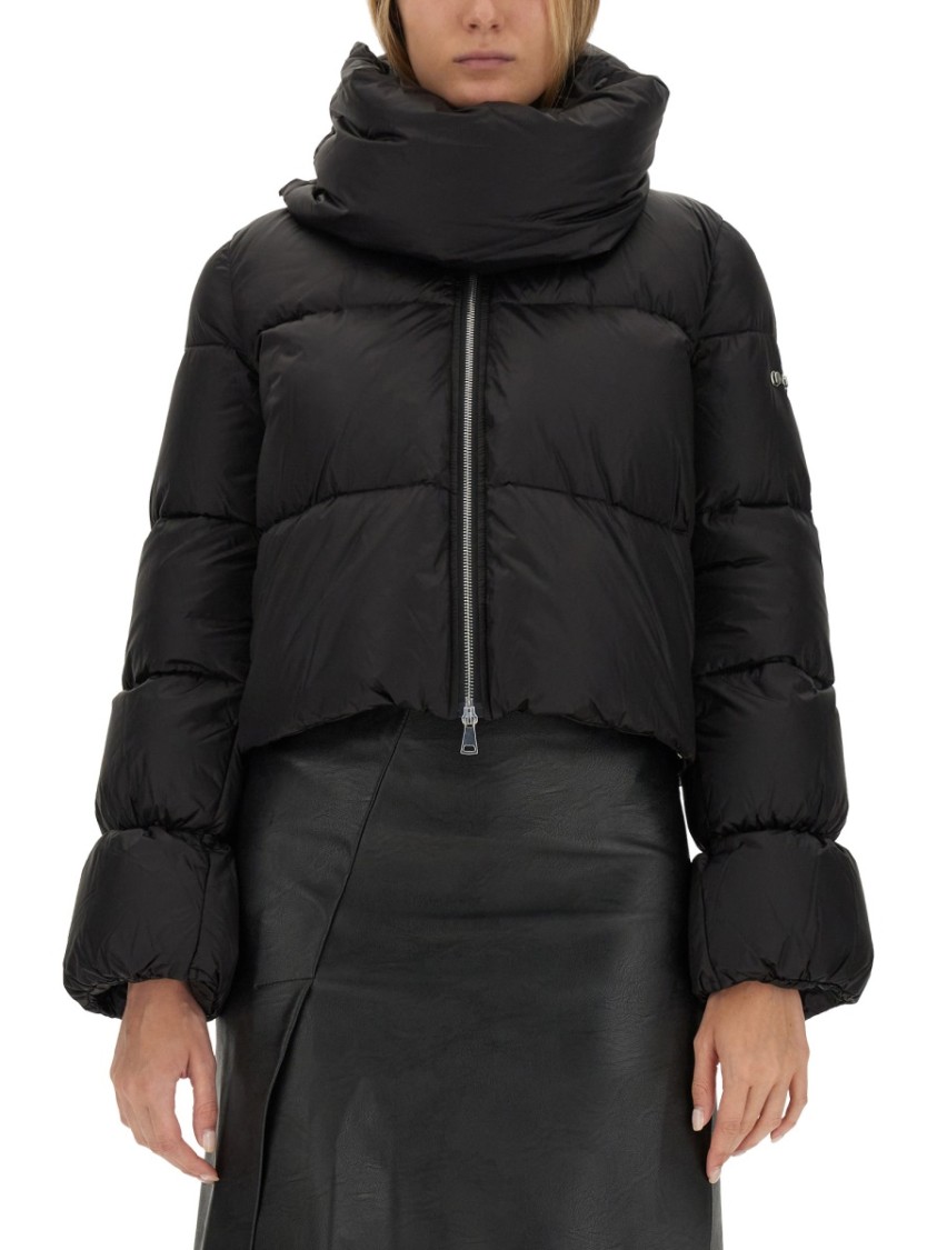ADD ADD CROPPED BLACK JACKET WITH HIGH COLLAR 