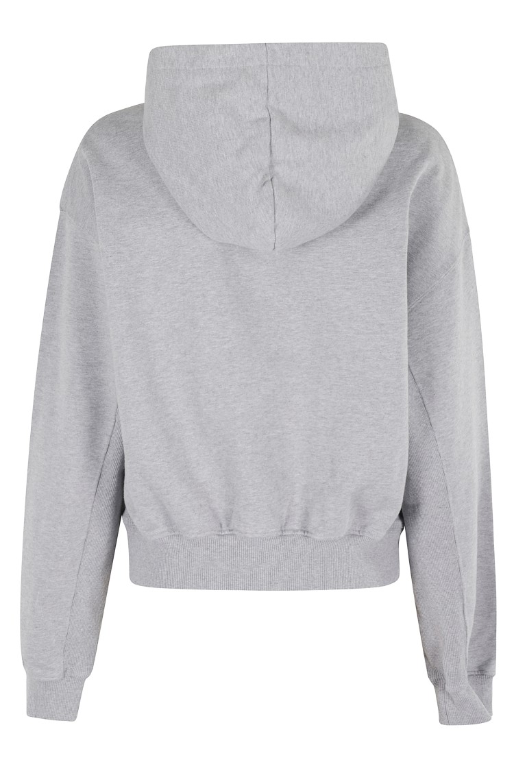 Jw Anderson Anchor Embroidered Hooded Sweatshirt In Gray