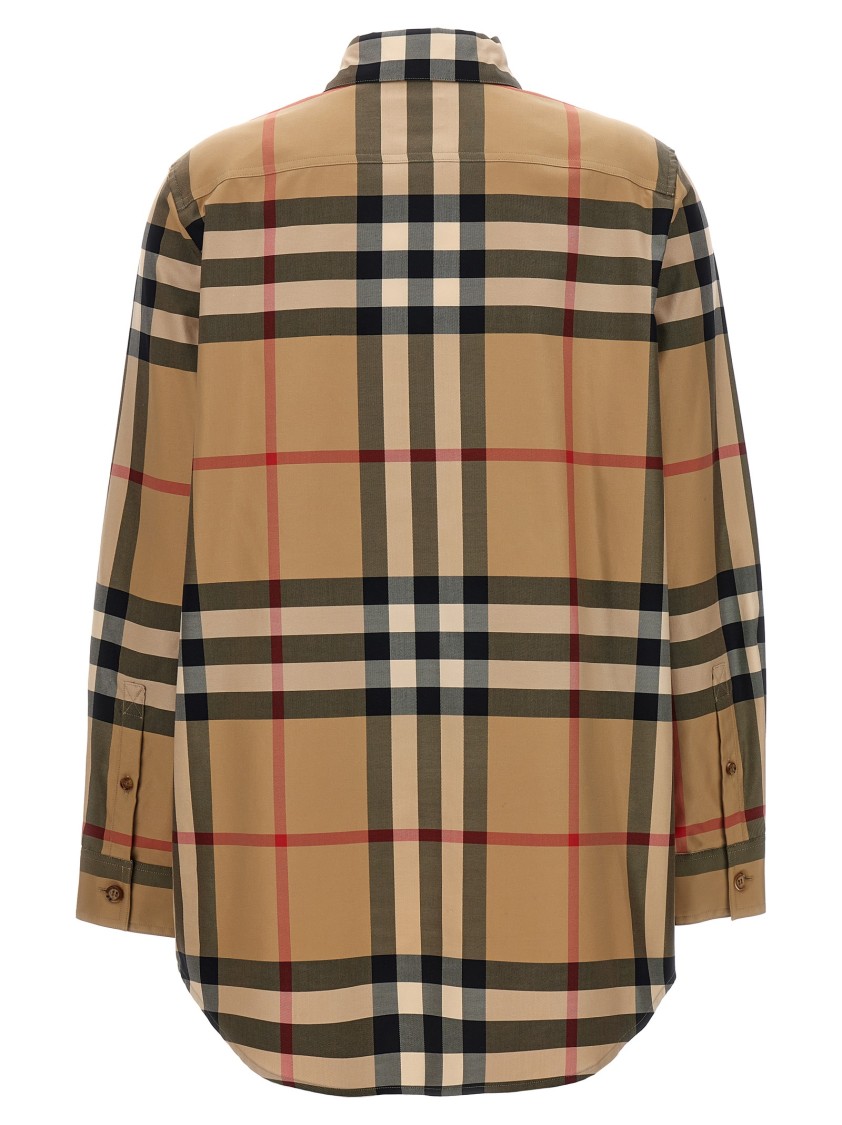 Burberry Nivi Check Cotton Shirt In Brown