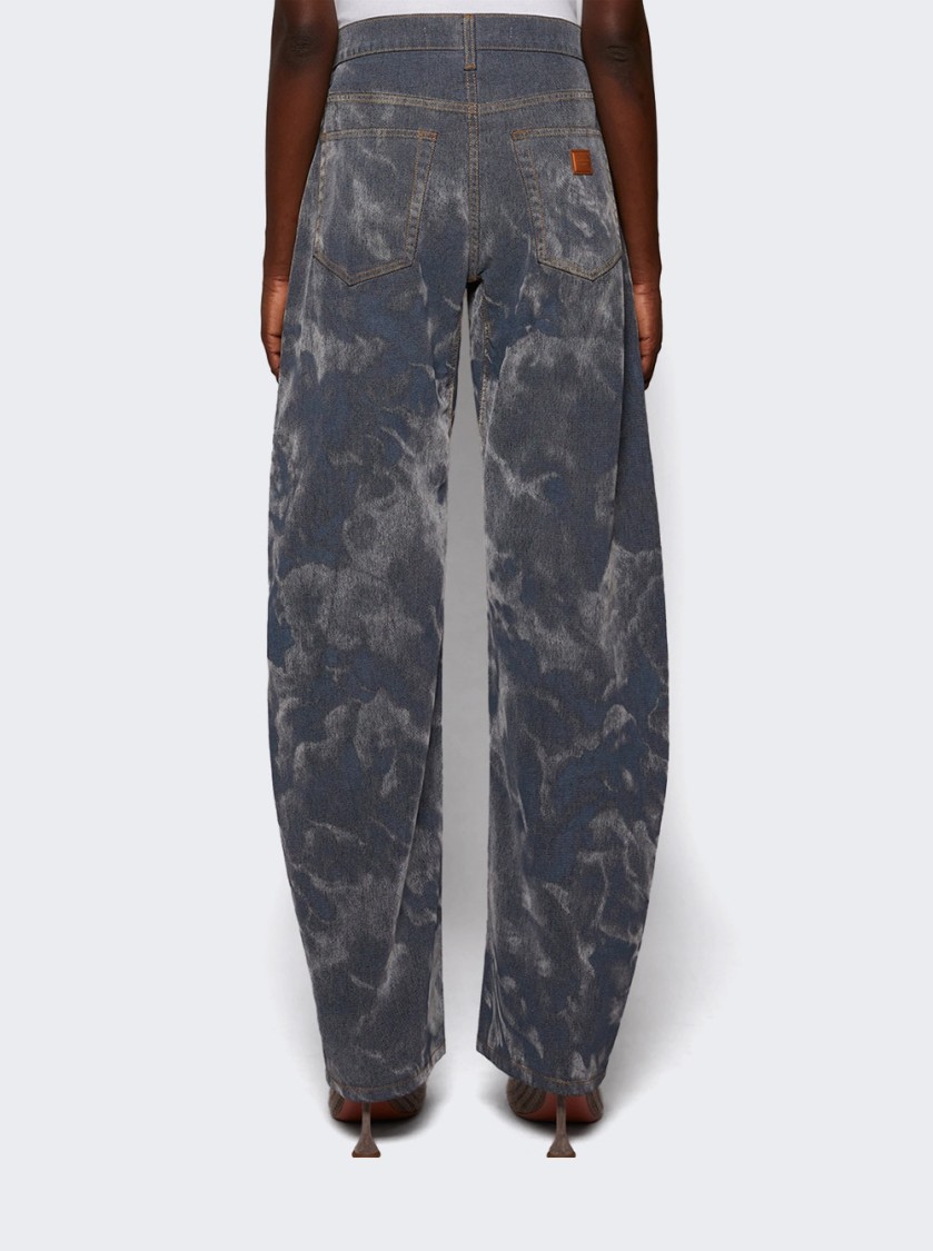 Alexander Wang Low Rise Bowed Gusset Jean Washed Smoke White In Blue