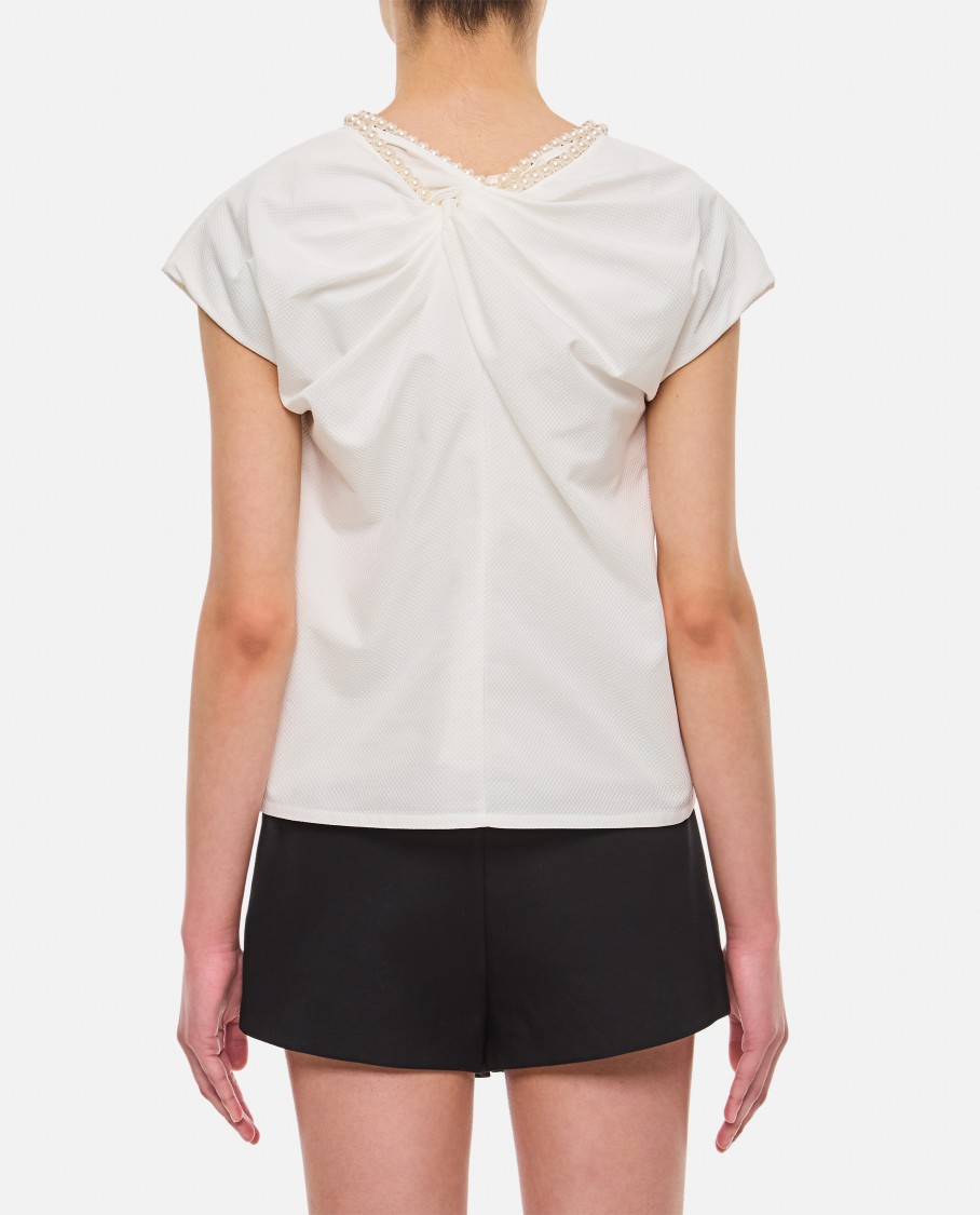 Junya Watanabe Bow-detail Sleeveless Top In White