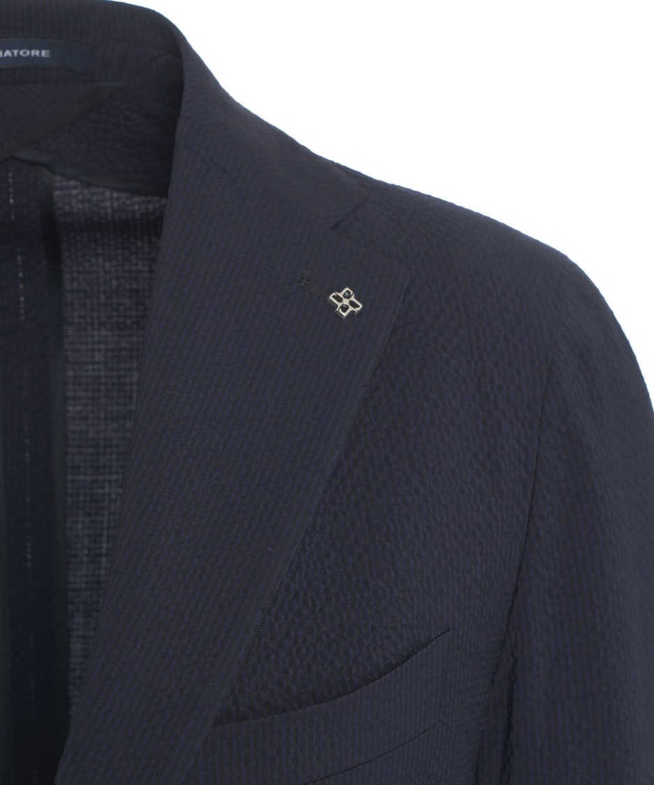 Tagliatore Single-breasted Virgin Wool Blazer In Blue