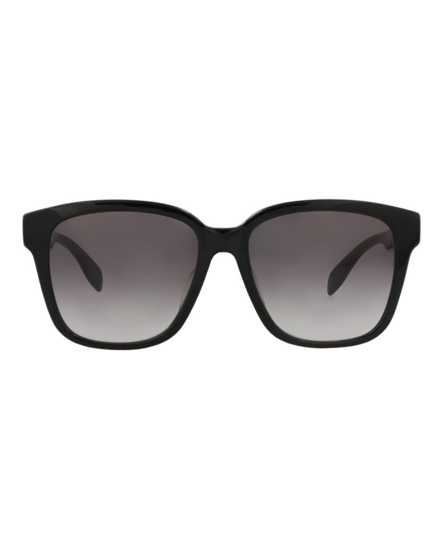 Alexander Mcqueen Square-frame Acetate Sunglasses In Gray