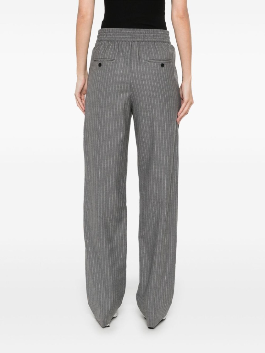 Shop Isabel Marant Charcoal Grey Pinstripe Liska Trousers