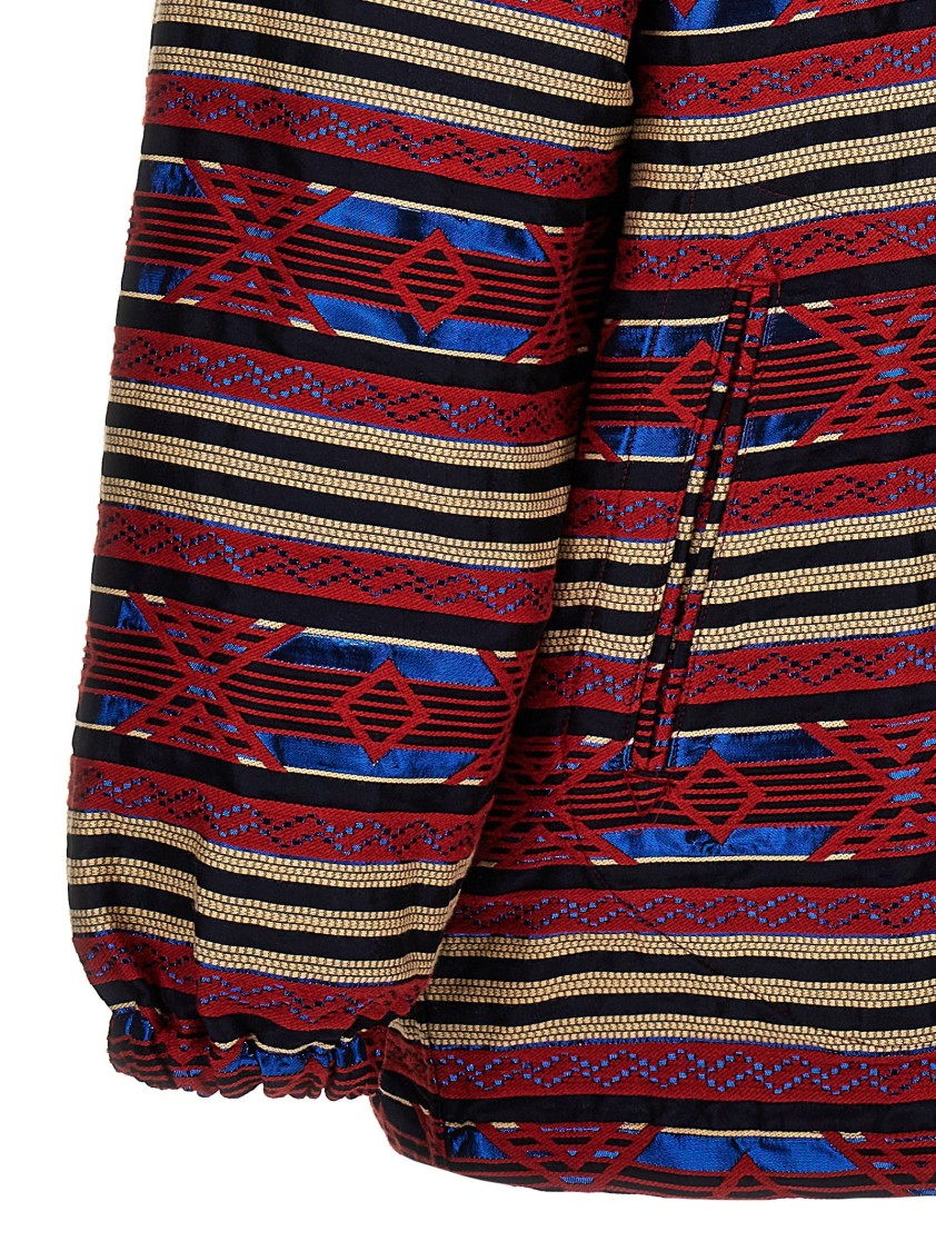 Needles Jacket Striped Pattern Side Pockets In Red