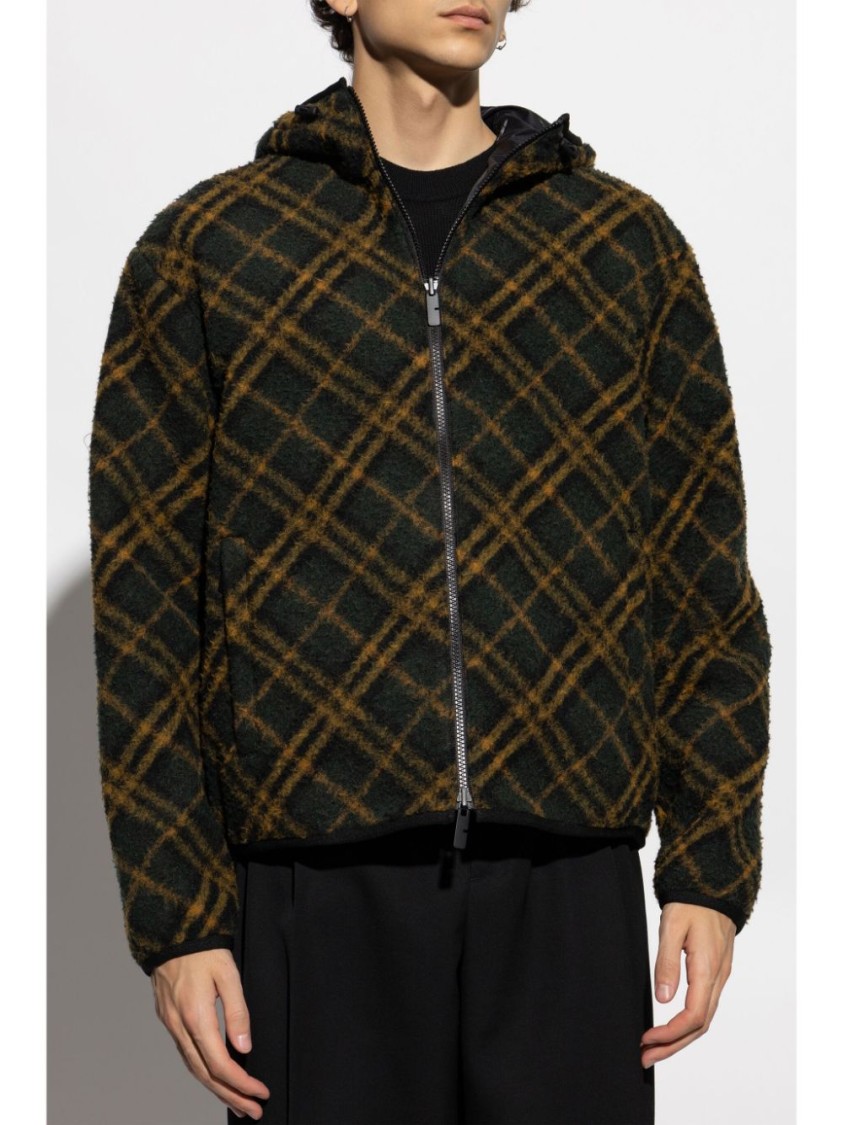 Burberry Reversible Jacket With Icon Check Print In Black