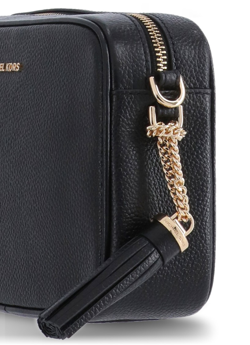 Shop Michael Michael Kors Black Leather Shoulder Bag