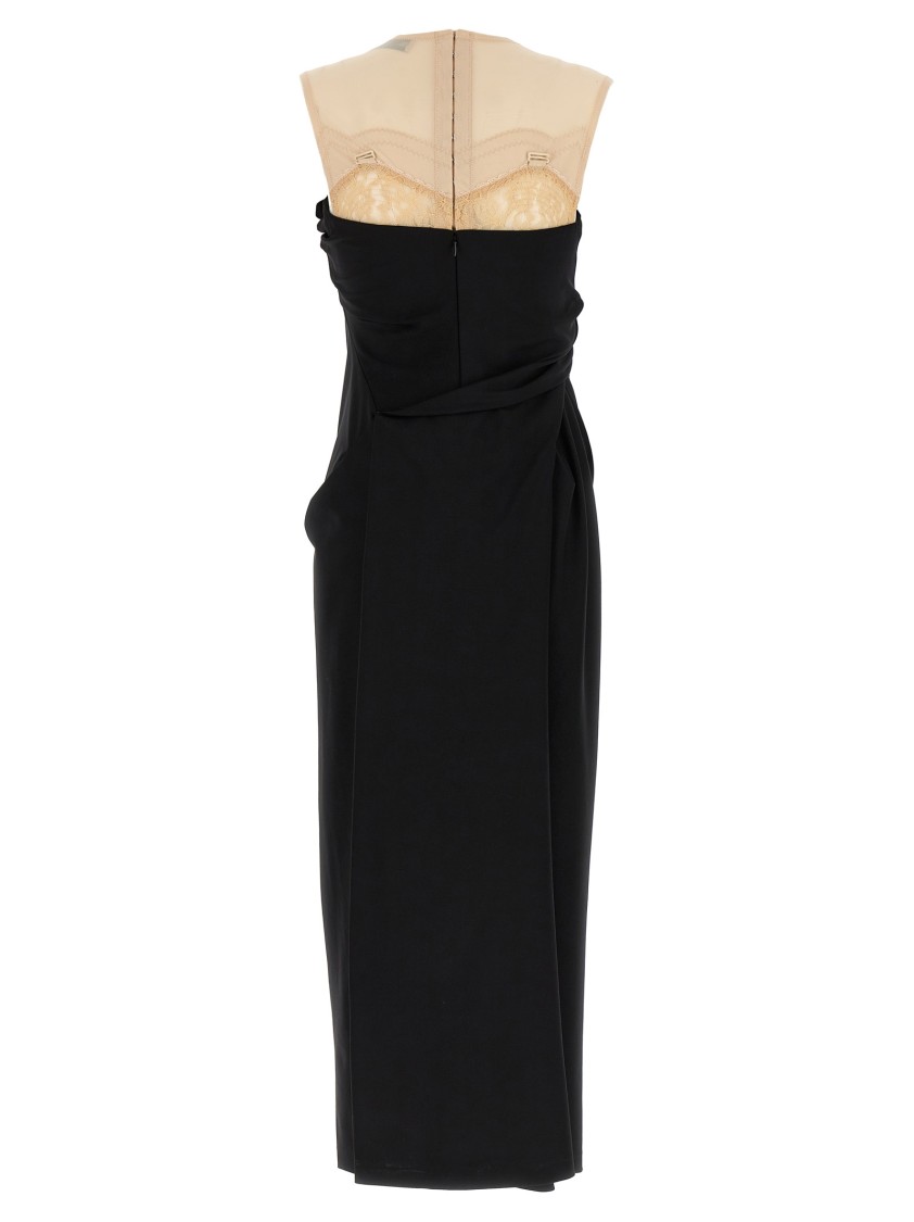 Tory Burch Tight-fitting Sleeveless Dress With Front Knot In Black