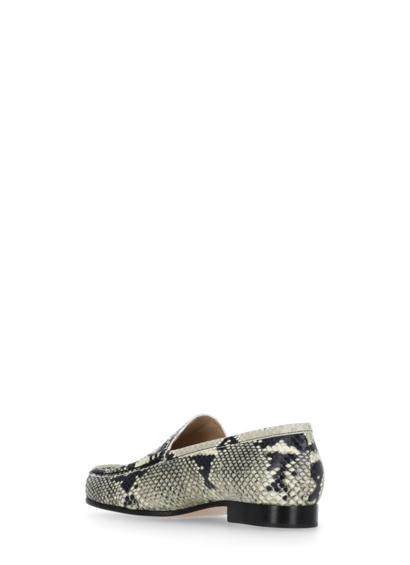 Fabiana Filippi Python Effect Loafers In Green