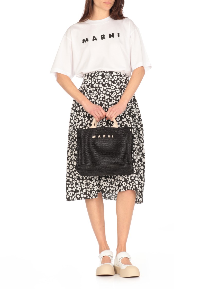 Marni Logo-print Short-sleeved T-shirt In White