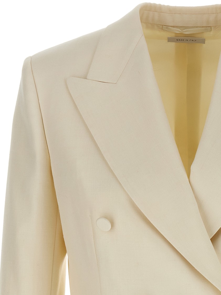 Brioni Flavia Double-breasted Peak-lapel Blazer In White