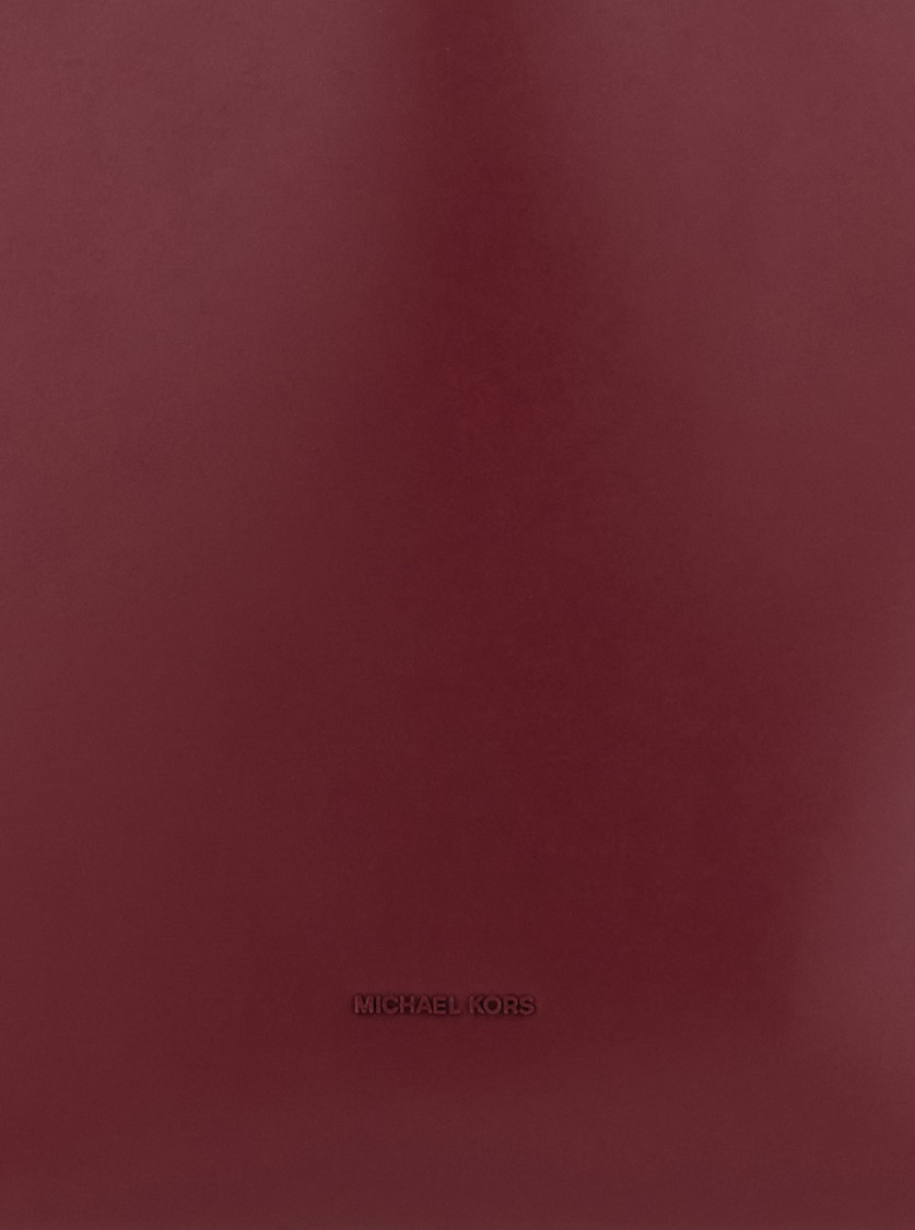 Michael Michael Kors Structured Red Cow Leather Jordi Tote In Burgundy