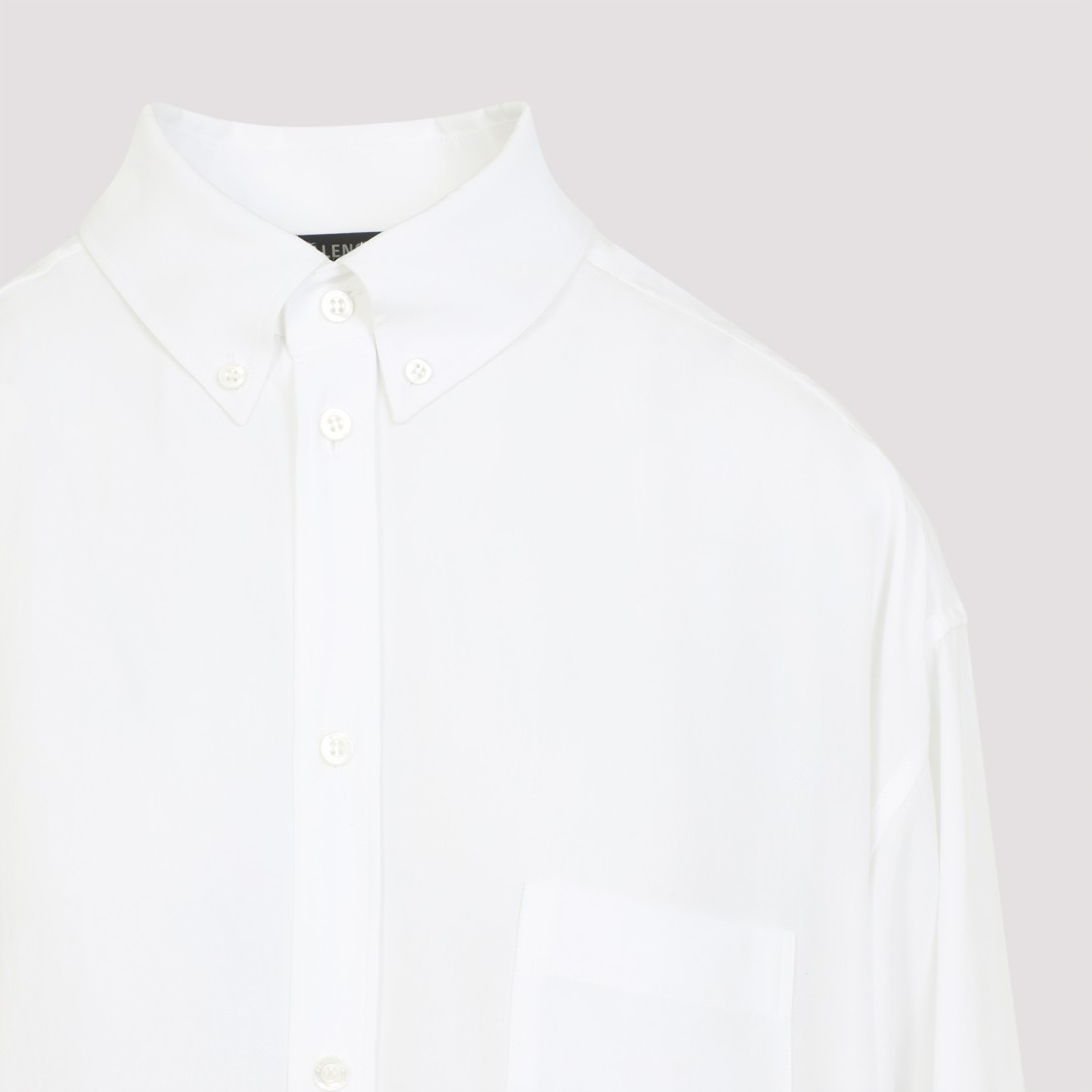 Shop Balenciaga White Lingerie Shirt With Pointed Collar And Tonal Lace Hem