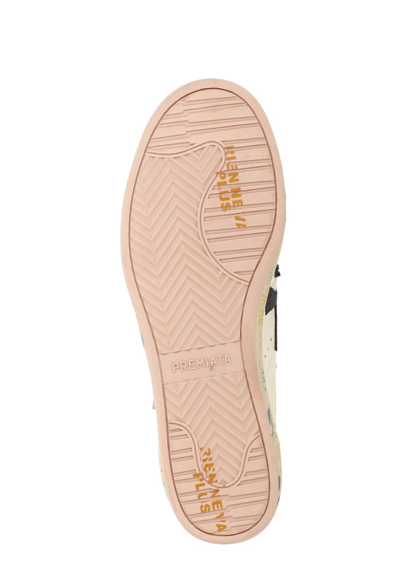 Shop Premiata Ivory Istrice Leather Sneakers