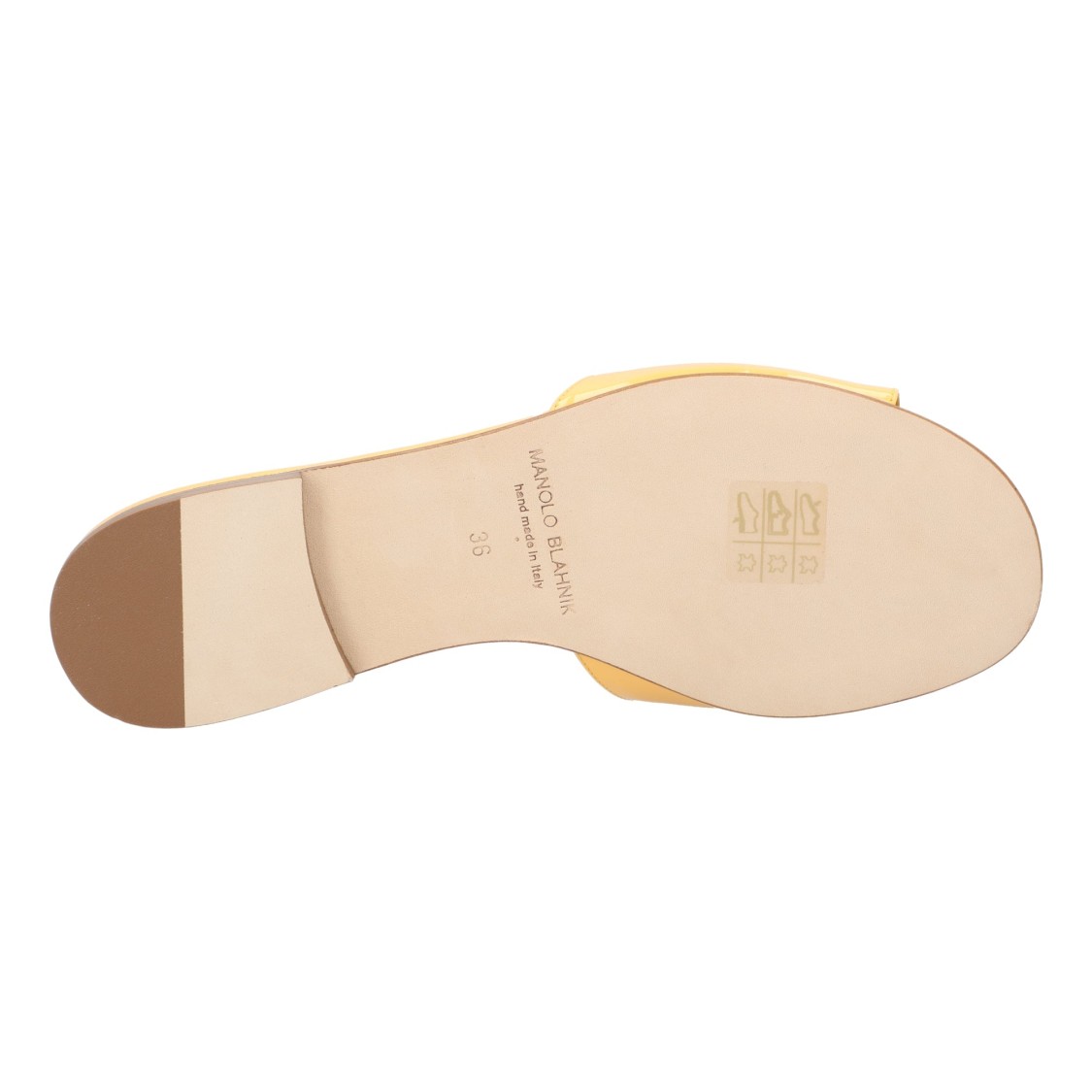 Manolo Blahnik 10mm Houramu Patent Leather Flats In Yellow