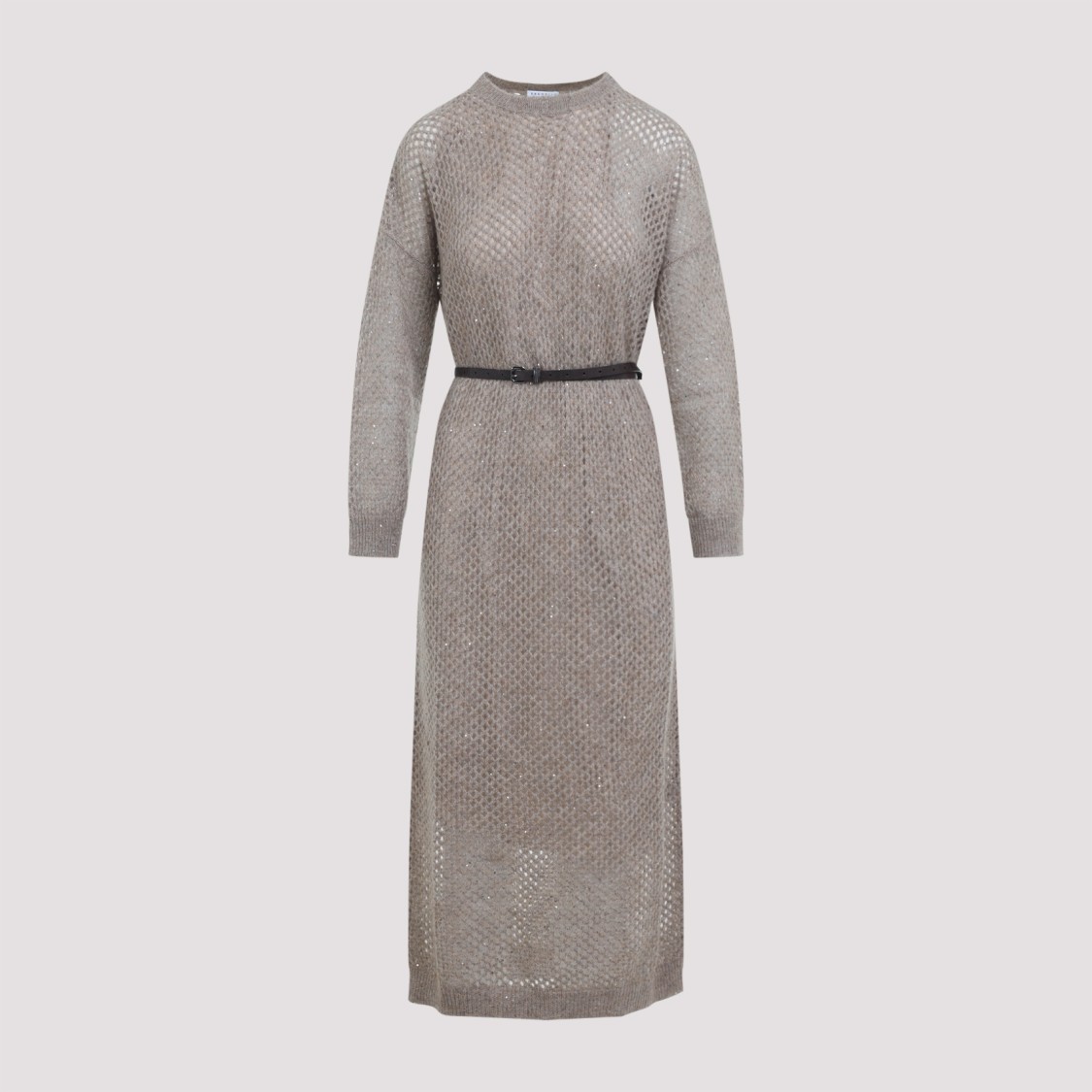 Brunello Cucinelli Grey Knit Long Dress