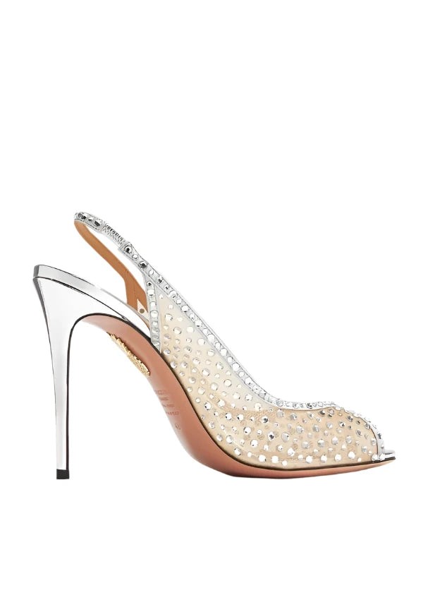 Aquazzura Crystal Lover 105 Embellished Sandals