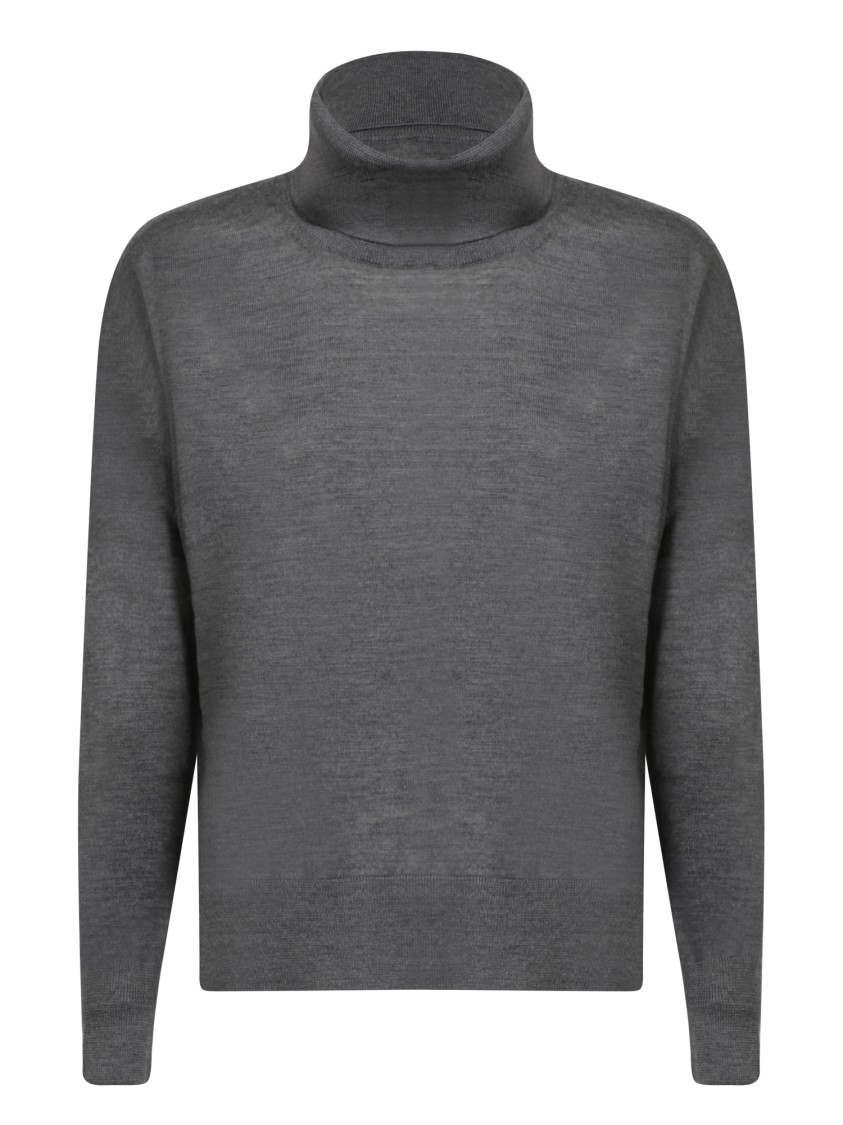Blanca Vita Cropped Grey Cashmere Sweater