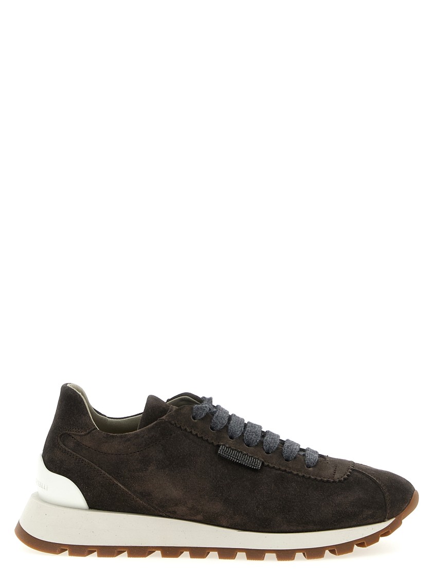 スニーカー Brunello Cucinelli Shiny Tab Sneakers Brunello Cucinelli Shiny Tab Sneakers in Brown | THE LIST