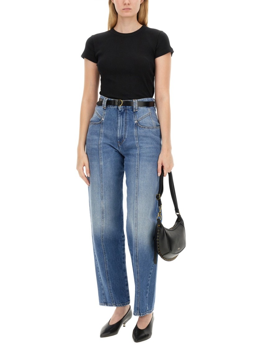 Isabel Marant Ribbed Cotton T-shirt In Black
