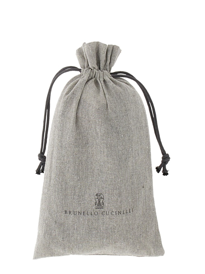 Brunello Cucinelli Twill Scarf With Subtle Check Pattern In Gray