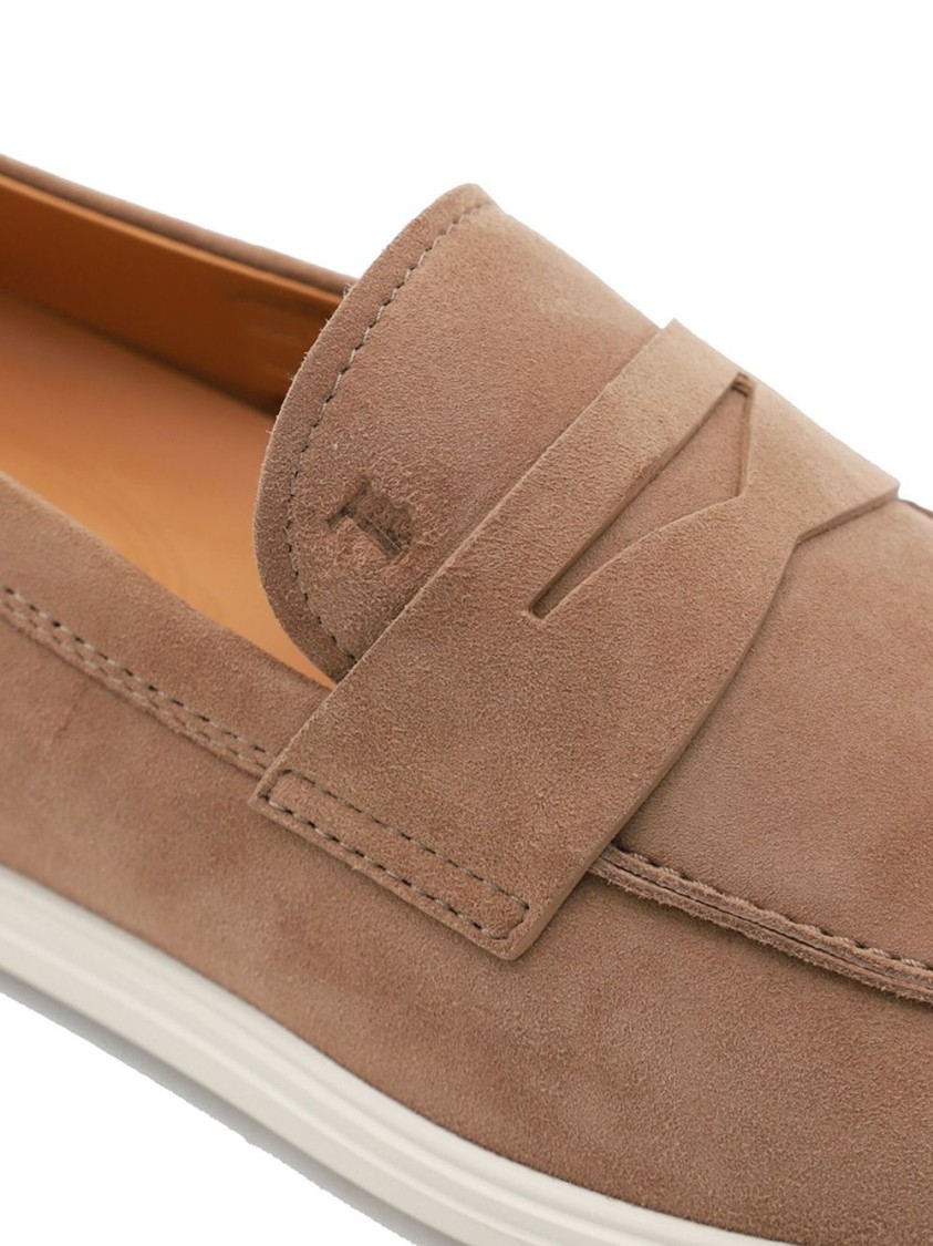 TOD'S TOD'S SUEDE SLIP-ON LOAFERS WITH CONTRASTING RUBBER SOLE