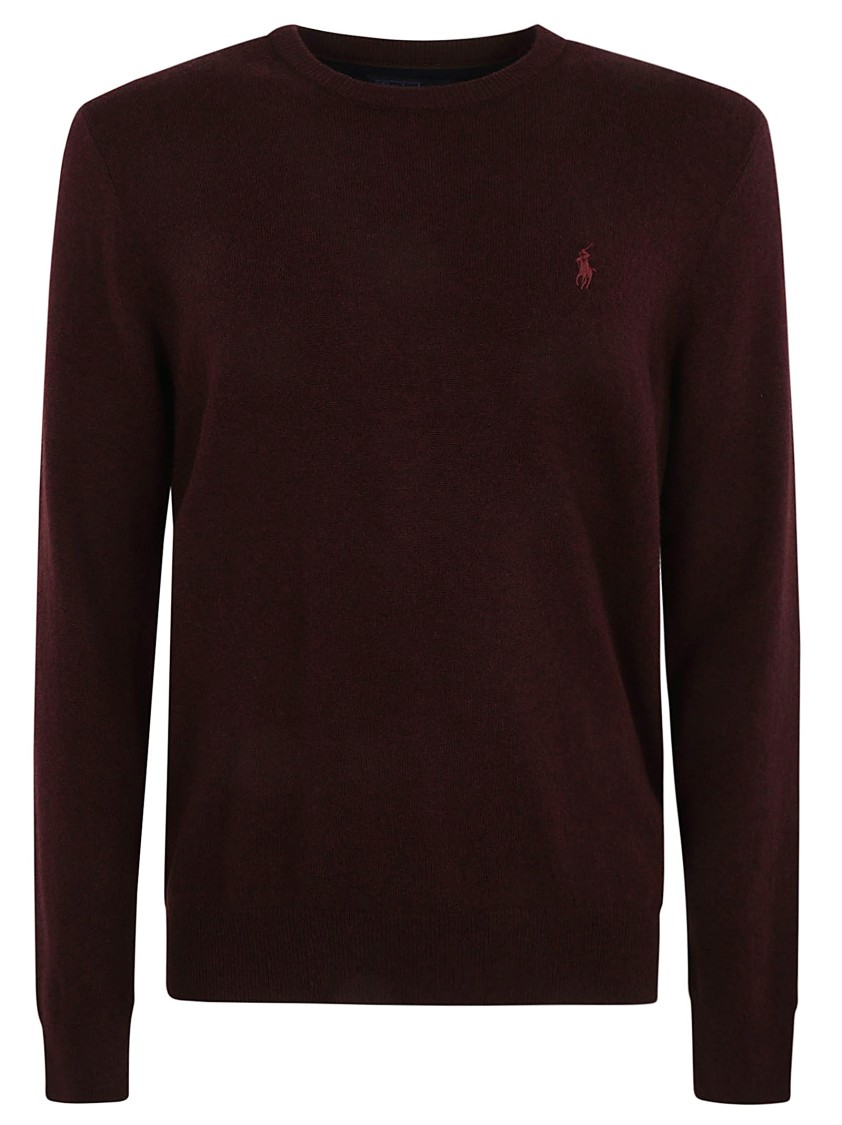 Shop Polo Ralph Lauren Wine Red Wool Sweater