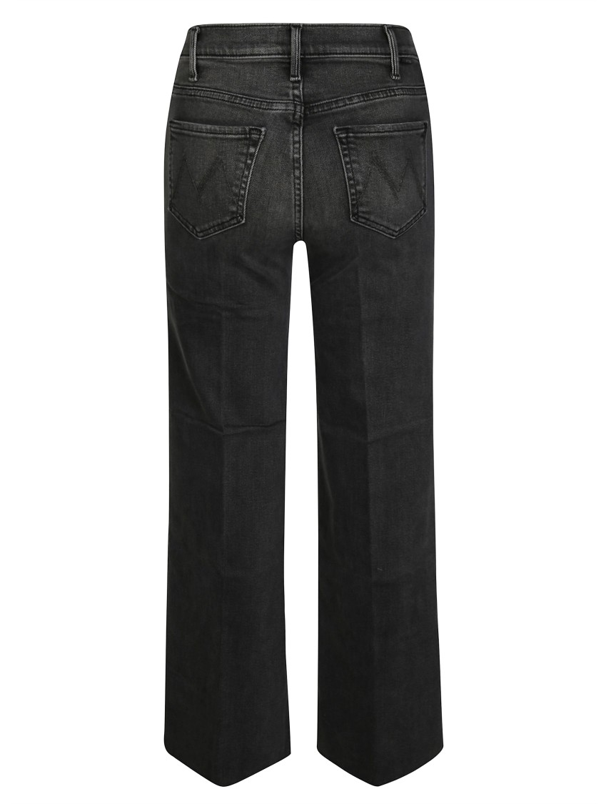 Mother The Hustler Roller Sneak Fray Jeans In Black