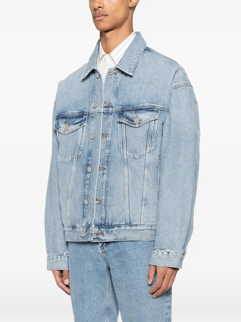 Agolde Light Blue Front Button Fastening Stefano Jacket In Blue