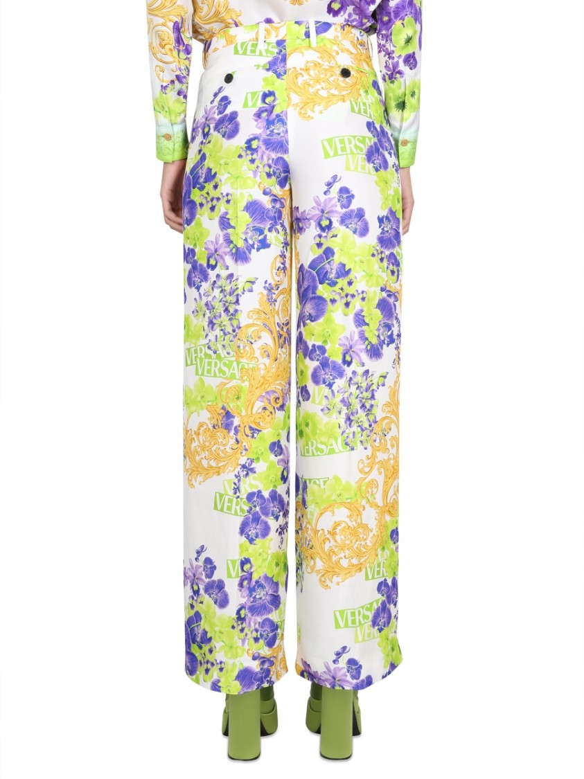 Shop Versace Baroque Pants In Neutrals