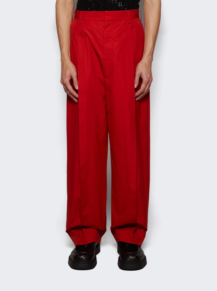 Marni Full-length Red Trousers With Structured Design