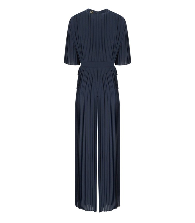 オールインワン・サロペット TWINSET SS25 Pleated jumpsuit (251TP2050 12143) Twin-Set Dark Blue Pleated Jumpsuit in Blue | THE LIST