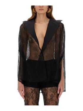 Nina Ricci Lace Top With Unique Cut-Out Back And Design Nina Ricci Lace Top With Unique Cut-Out Back And Design