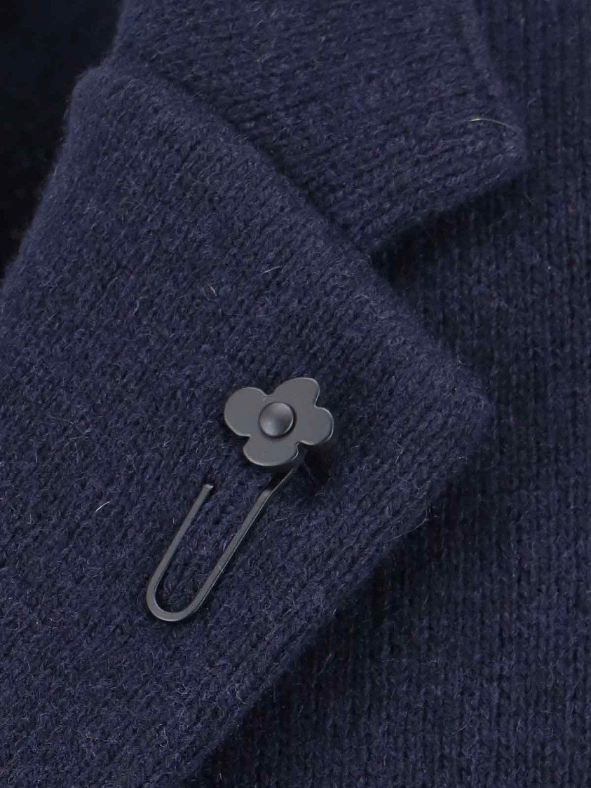 Lardini Tailored Jacket With Decorative Pin And Pockets In Blue