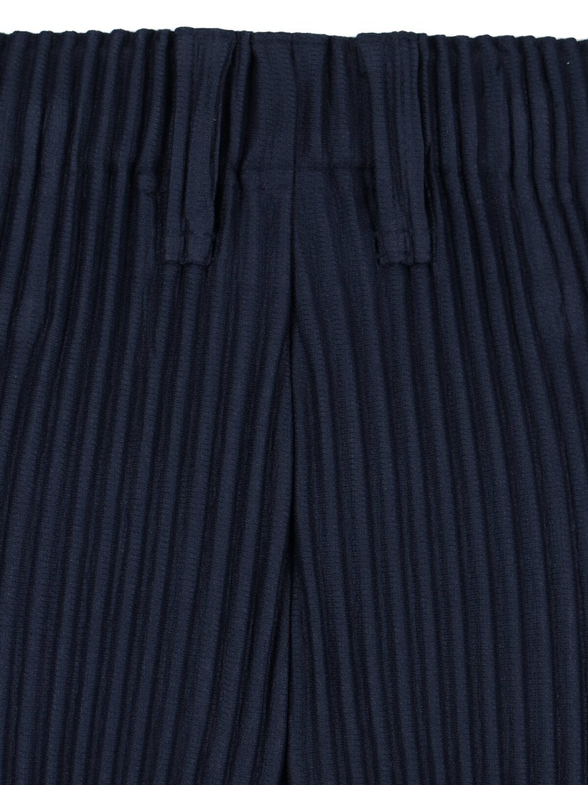 ISSEY MIYAKE HOMME PLISSÉ ISSEY MIYAKE NAVY PLEATED HIGH-WAISTED TROUSERS WITH TWO SIDE POCKETS