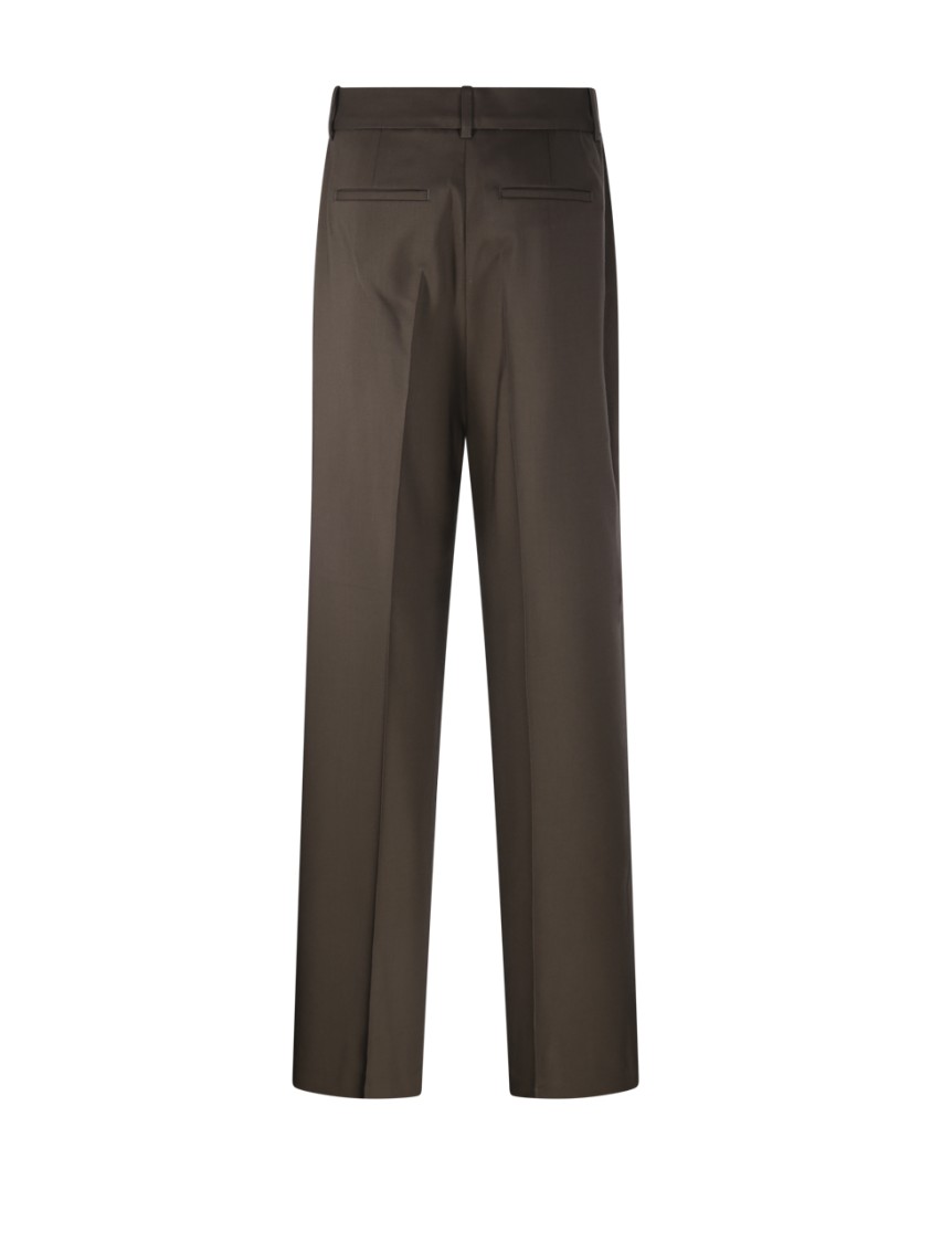 Shop Rohe Róhe Relaxed Single Pleated Trouser In Brown