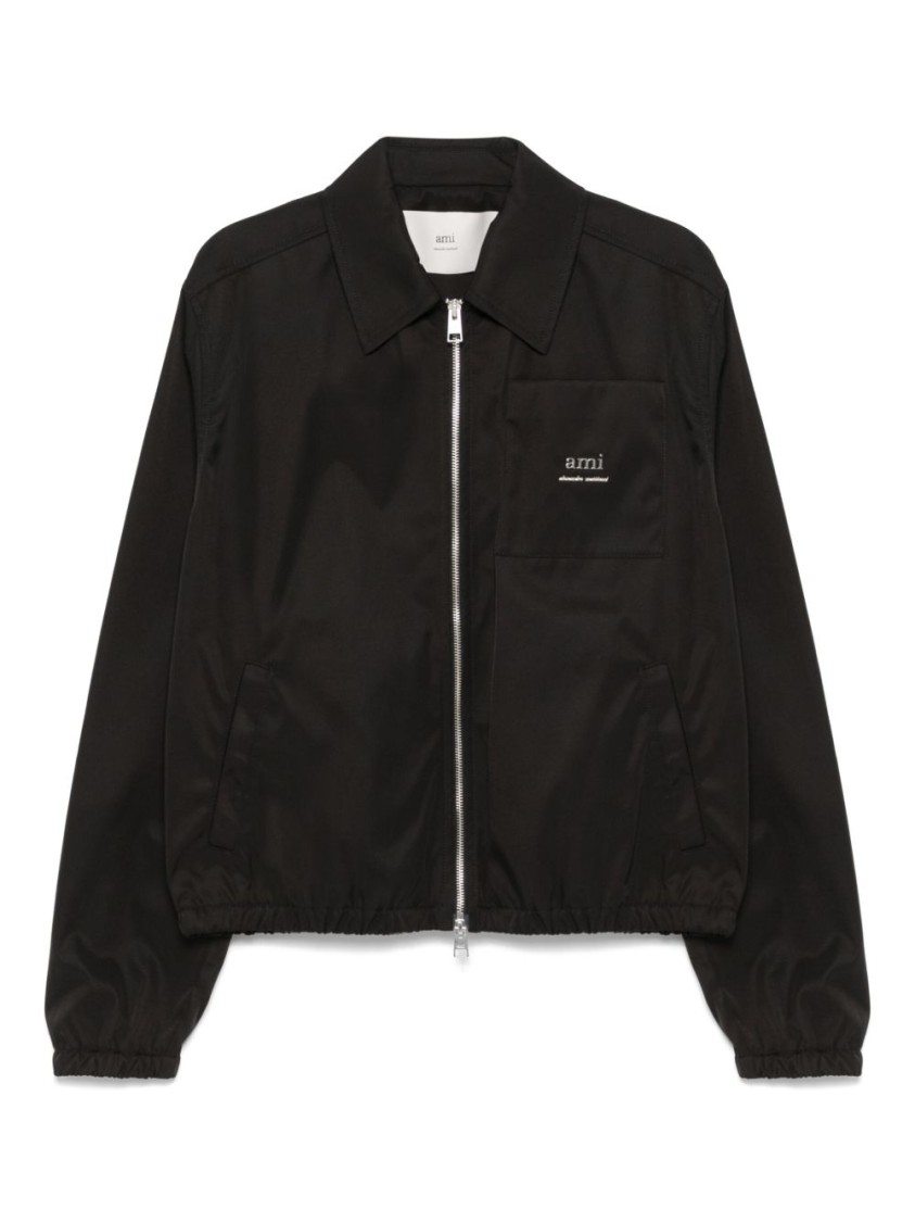 Ami Alexandre Mattiussi Ami Sleek Black Jacket With Versatile Two-way Zip In Black