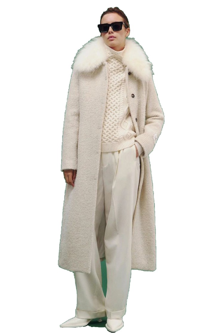 Peuterey Long Coat With Cashmere Goat Collar