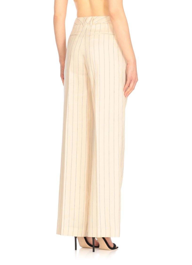 Pt Torino Embroidered Linen Blend Pants