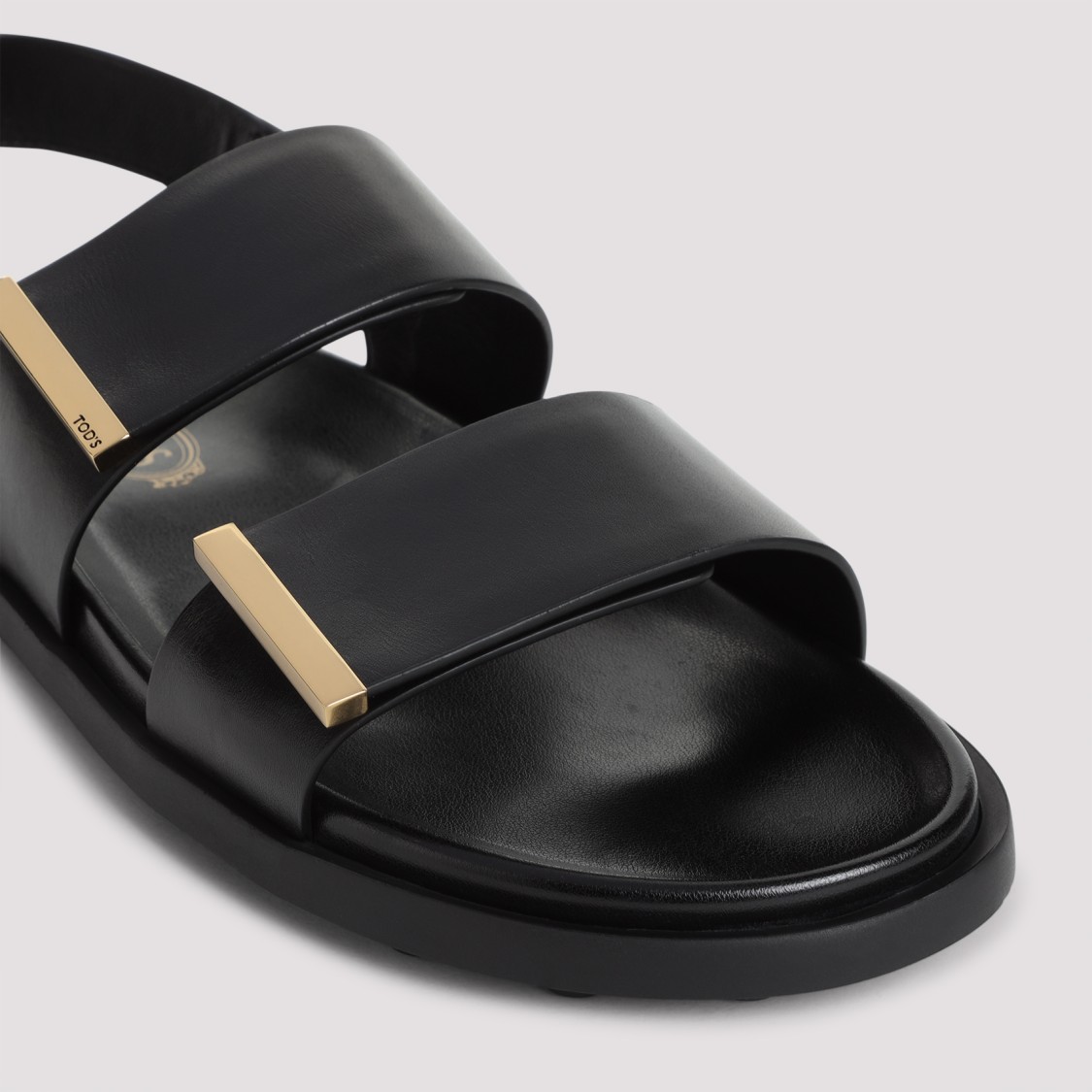 Shop Tod's Black Rubber Sandals