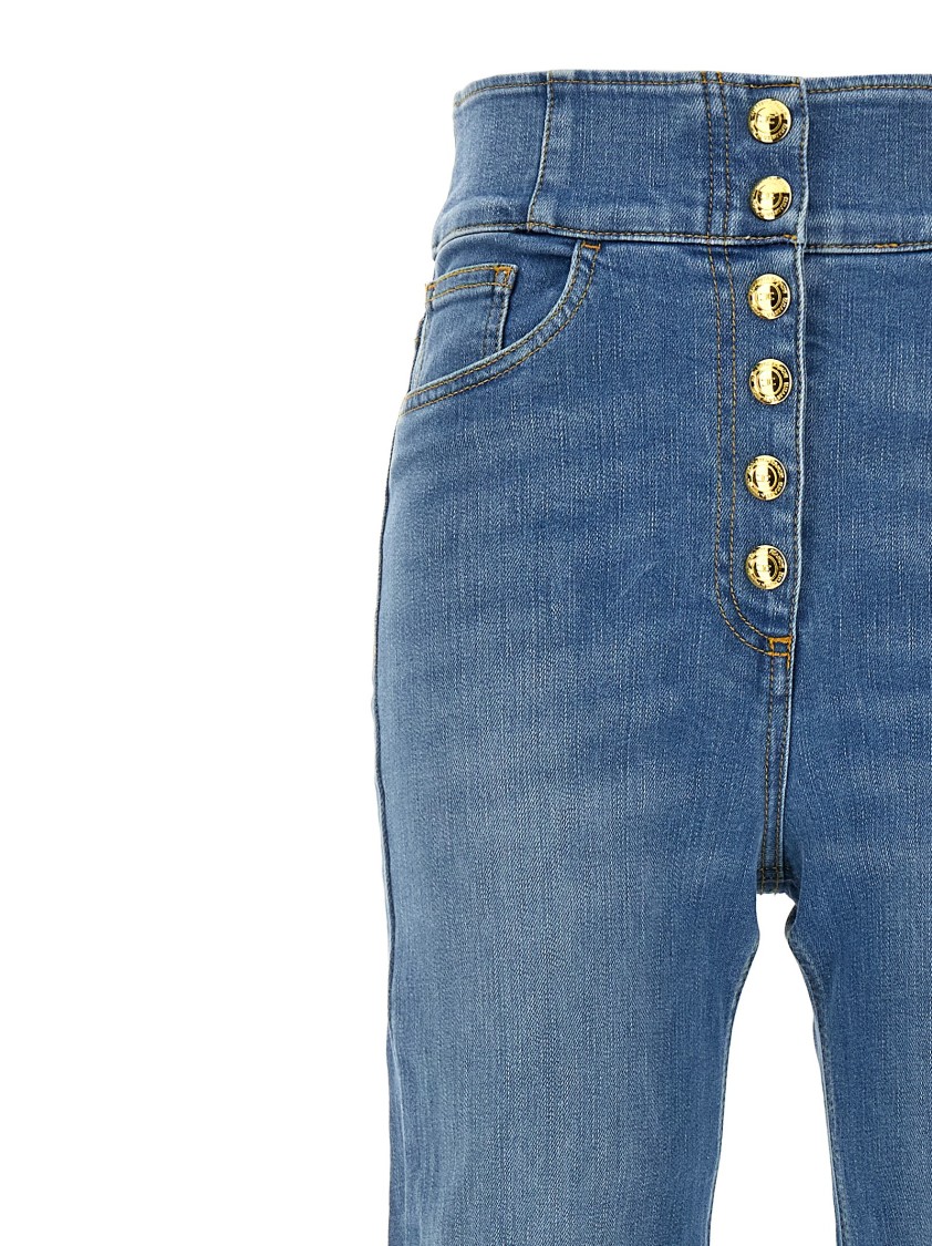 Elisabetta Franchi High-waisted Flared Denim Jeans In Blue