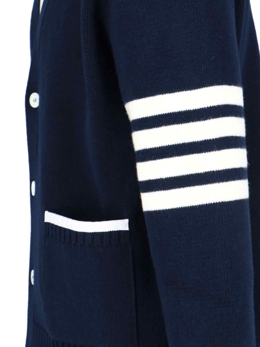Thom Browne Crewneck Sweater With Striped Sleeve Detail